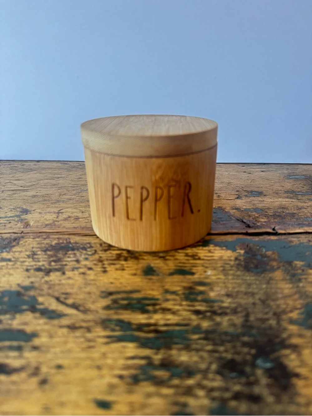 Rae Dunn Bamboo Pepper Container
